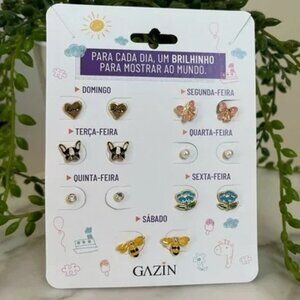 Kids Earrings 18K Gold Plated Multi-Pack (Set of 7)